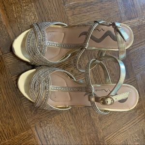 Gold embellished heels